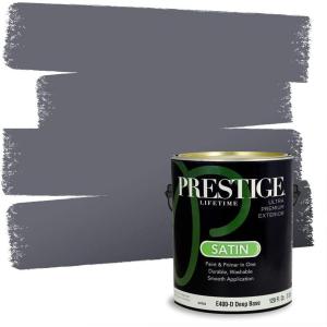 imagePRESTIGE Interior Paint and Primer in One Gargoyle Satin 1 GallonSeal Gray