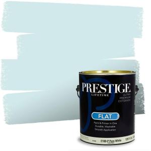 imagePRESTIGE Paints Exterior Paint and Primer In One 1Gallon Flat Comparable Match of Sherwin Williams Blue MosqueBubble
