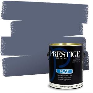 imagePRESTIGE Paints Exterior Paint and Primer In One 1Gallon Flat Comparable Match of Sherwin Williams Blue MosqueMesmerize