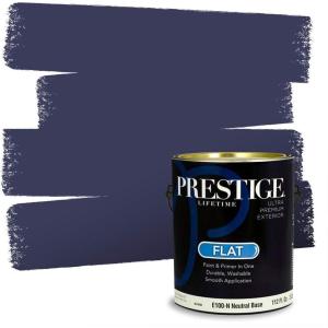 imagePRESTIGE Paints Exterior Paint and Primer In One 1Gallon Flat Comparable Match of Sherwin Williams Blue MosqueSW6545PCM