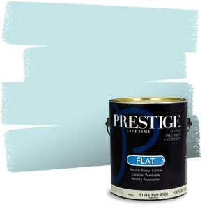 imagePRESTIGE Paints Exterior Paint and Primer In One 1Gallon Flat Comparable Match of Sherwin Williams Blue MosqueSW6764PCM