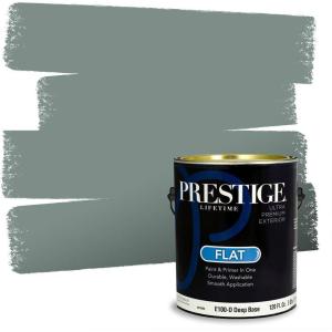 imagePRESTIGE Paints Exterior Paint and Primer In One 1Gallon Flat Comparable Match of Sherwin Williams Bohemian BlackSW6214PCM