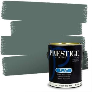 imagePRESTIGE Paints Exterior Paint and Primer In One 1Gallon Flat Comparable Match of Sherwin Williams Bohemian BlackSW6215PCM