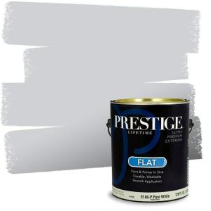 imagePRESTIGE Paints Exterior Paint and Primer In One 1Gallon Flat Comparable Match of Sherwin Williams Bohemian BlackSW6232PCM
