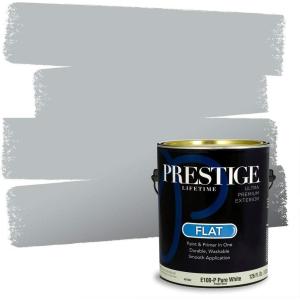 imagePRESTIGE Paints Exterior Paint and Primer In One 1Gallon Flat Comparable Match of Sherwin Williams Bohemian BlackSW6233PCM