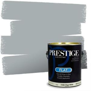 imagePRESTIGE Paints Exterior Paint and Primer In One 1Gallon Flat Comparable Match of Sherwin Williams Bohemian BlackSW6234PCM