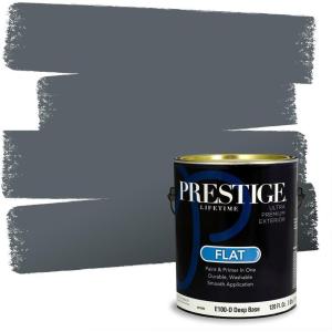 imagePRESTIGE Paints Exterior Paint and Primer In One 1Gallon Flat Comparable Match of Sherwin Williams Bohemian BlackSW6236PCM