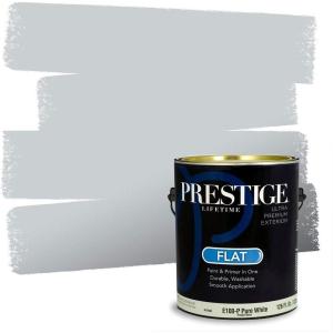 imagePRESTIGE Paints Exterior Paint and Primer In One 1Gallon Flat Comparable Match of Sherwin Williams Bohemian BlackSW6246PCM