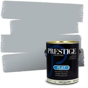 imagePRESTIGE Paints Exterior Paint and Primer In One 1Gallon Flat Comparable Match of Sherwin Williams Bohemian BlackSW6248PCM