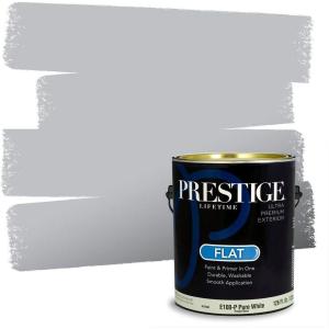imagePRESTIGE Paints Exterior Paint and Primer In One 1Gallon Flat Comparable Match of Sherwin Williams Bohemian BlackSW6254PCM