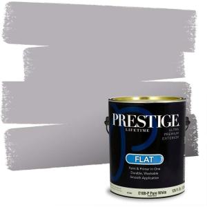 imagePRESTIGE Paints Exterior Paint and Primer In One 1Gallon Flat Comparable Match of Sherwin Williams Bohemian BlackSW6261PCM