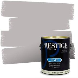 imagePRESTIGE Paints Exterior Paint and Primer In One 1Gallon Flat Comparable Match of Sherwin Williams Bohemian BlackSW6275PCM