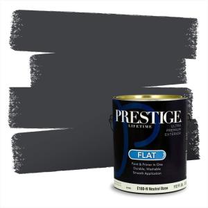 imagePRESTIGE Paints Exterior Paint and Primer In One 1Gallon Flat Comparable Match of Valspar New Black