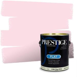 imagePRESTIGE Paints Exterior Paint and Primer In One 1Gallon Flat Comparable Match of Valspar Tulip PinkArt Deco Pink