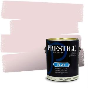imagePRESTIGE Paints Exterior Paint and Primer In One 1Gallon Flat Comparable Match of Valspar Tulip PinkBarely Pink