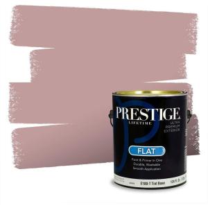 imagePRESTIGE Paints Exterior Paint and Primer In One 1Gallon Flat Comparable Match of Valspar Tulip PinkCameo Pink