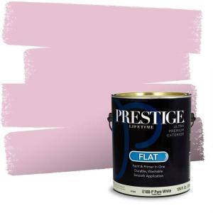 imagePRESTIGE Paints Exterior Paint and Primer In One 1Gallon Flat Comparable Match of Valspar Tulip PinkCandy Ice