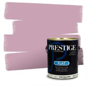 imagePRESTIGE Paints Exterior Paint and Primer In One 1Gallon Flat Comparable Match of Valspar Tulip PinkDancing Rose