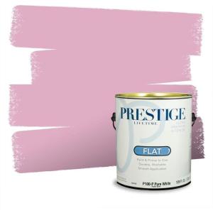 imagePRESTIGE Paints Exterior Paint and Primer In One 1Gallon Flat Comparable Match of Valspar Tulip PinkDawns Reveal