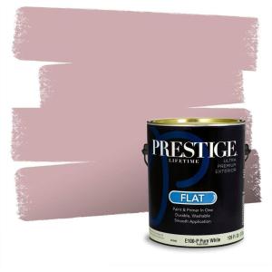 imagePRESTIGE Paints Exterior Paint and Primer In One 1Gallon Flat Comparable Match of Valspar Tulip PinkDel Coronado Dusty Rose