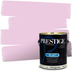 imagePRESTIGE Paints Exterior Paint and Primer In One 1Gallon Flat Comparable Match of Valspar Tulip PinkDreamy Memory