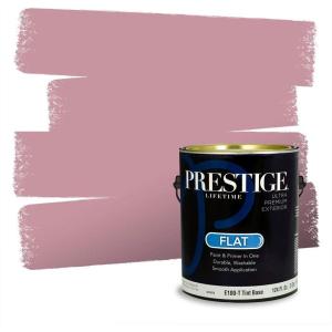 imagePRESTIGE Paints Exterior Paint and Primer In One 1Gallon Flat Comparable Match of Valspar Tulip PinkEdwardian Rose