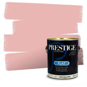 imagePRESTIGE Paints Exterior Paint and Primer In One 1Gallon Flat Comparable Match of Valspar Tulip PinkFaithful Rose