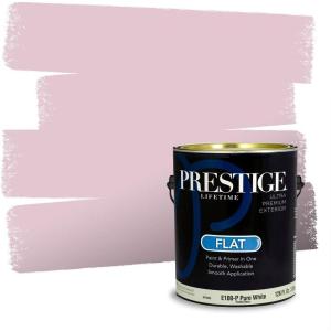 imagePRESTIGE Paints Exterior Paint and Primer In One 1Gallon Flat Comparable Match of Valspar Tulip PinkFragrant Orchid