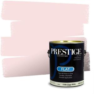 imagePRESTIGE Paints Exterior Paint and Primer In One 1Gallon Flat Comparable Match of Valspar Tulip PinkPink Breeze