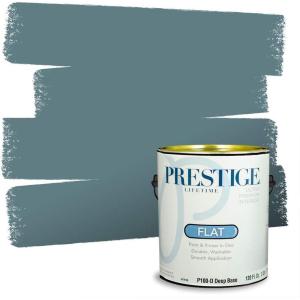 imagePRESTIGE Paints Exterior Paint and Primer In One 1Gallon Satin Comparable Match of Sherwin Williams AleutianRefuge