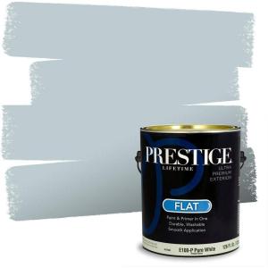 imagePRESTIGE Paints Exterior Paint and Primer In One 1Gallon Satin Comparable Match of Sherwin Williams AleutianSW6225PCM