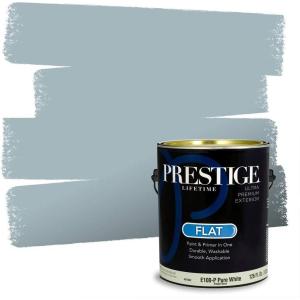 imagePRESTIGE Paints Exterior Paint and Primer In One 1Gallon Satin Comparable Match of Sherwin Williams AleutianSW6226PCM