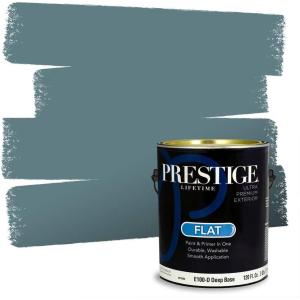 imagePRESTIGE Paints Exterior Paint and Primer In One 1Gallon Satin Comparable Match of Sherwin Williams AleutianSW6228PCM
