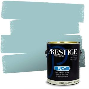 imagePRESTIGE Paints Exterior Paint and Primer In One 1Gallon Satin Comparable Match of Sherwin Williams AleutianSW6485PCM
