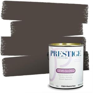 imagePRESTIGE Paints Exterior Paint and Primer In One 1Gallon Satin Comparable Match of Sherwin Williams Black MagicBlack Fox