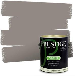 imagePRESTIGE Paints Exterior Paint and Primer In One 1Gallon Satin Comparable Match of Sherwin Williams Black MagicDovetail