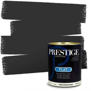 imagePRESTIGE Paints Exterior Paint and Primer In One 1Gallon Satin Comparable Match of Sherwin Williams Black MagicSW6991PCM