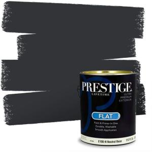 imagePRESTIGE Paints Exterior Paint and Primer In One 1Gallon Satin Comparable Match of Sherwin Williams Black MagicSW6993PCM