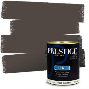 imagePRESTIGE Paints Exterior Paint and Primer In One 1Gallon Satin Comparable Match of Sherwin Williams Black MagicSW7020PCM