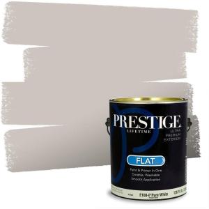 imagePRESTIGE Paints Exterior Paint and Primer In One 1Gallon Satin Comparable Match of Sherwin Williams Black MagicSW7022PCM