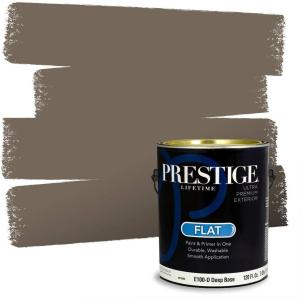 imagePRESTIGE Paints Exterior Paint and Primer In One 1Gallon Satin Comparable Match of Sherwin Williams Black MagicSW7033PCM