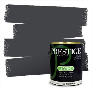 imagePRESTIGE Paints Exterior Paint and Primer In One 1Gallon Satin Comparable Match of Valspar Lincoln Cottage Black
