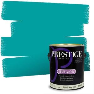 imagePRESTIGE Paints Exterior Paint and Primer In One 1Gallon SemiGloss Comparable Match of Sherwin Williams BiscayBiscay