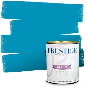 imagePRESTIGE Paints Exterior Paint and Primer In One 1Gallon SemiGloss Comparable Match of Sherwin Williams BiscayImpromptu