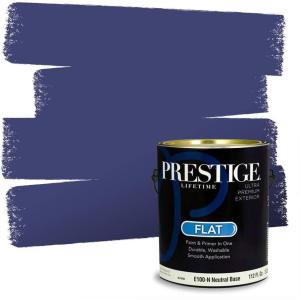 imagePRESTIGE Paints Exterior Paint and Primer In One 1Gallon SemiGloss Comparable Match of Sherwin Williams BiscaySW6818PCM