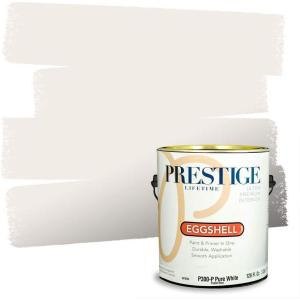 imagePRESTIGE Paints Exterior Paint and Primer In One 1Gallon SemiGloss Comparable Match of Sherwin Williams Pure WhiteSW7000PCM