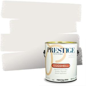 imagePRESTIGE Paints Exterior Paint and Primer In One 1Gallon SemiGloss Comparable Match of Sherwin Williams Pure WhiteSW7004PCM