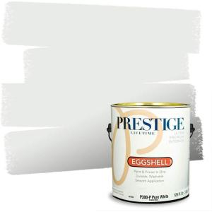 imagePRESTIGE Paints Exterior Paint and Primer In One 1Gallon SemiGloss Comparable Match of Sherwin Williams Pure WhiteSW7007PCM