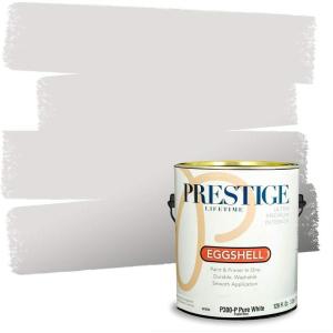 imagePRESTIGE Paints Exterior Paint and Primer In One 1Gallon SemiGloss Comparable Match of Sherwin Williams Pure WhiteSnowfall