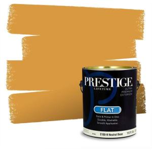 imagePRESTIGE Paints Exterior Paint and Primer In One 1Gallon SemiGloss Comparable Match of Valspar Brushed AlmondAmber Wheat